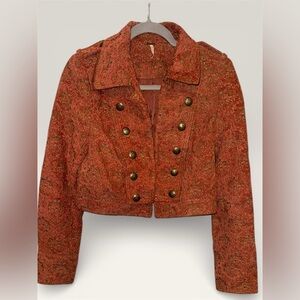 Free People Red Paisley Blazer